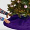 FabricLA Purple Faux Fur Tree Skirt Cut - 30-Inches with Rounded Edges (No Backing) for Christmas